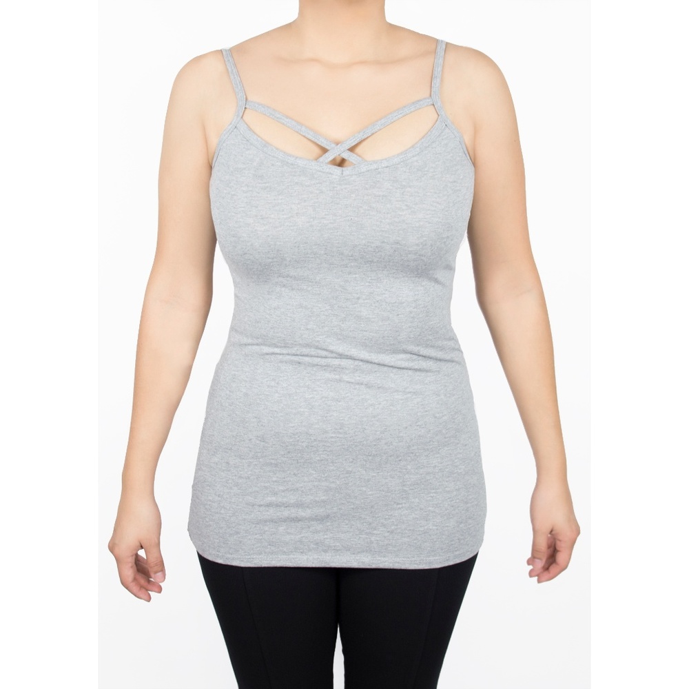 Paisley Raye Criss Cross Cami Gray